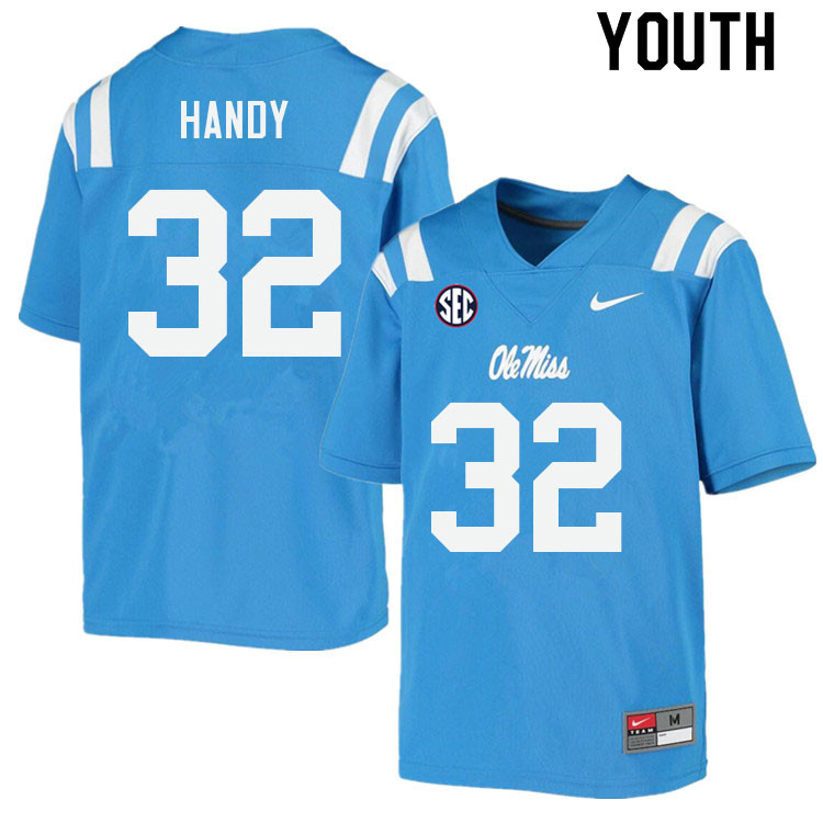 Youth #32 Jaden Handy Ole Miss Rebels College Football Jerseys Sale-Power Blue